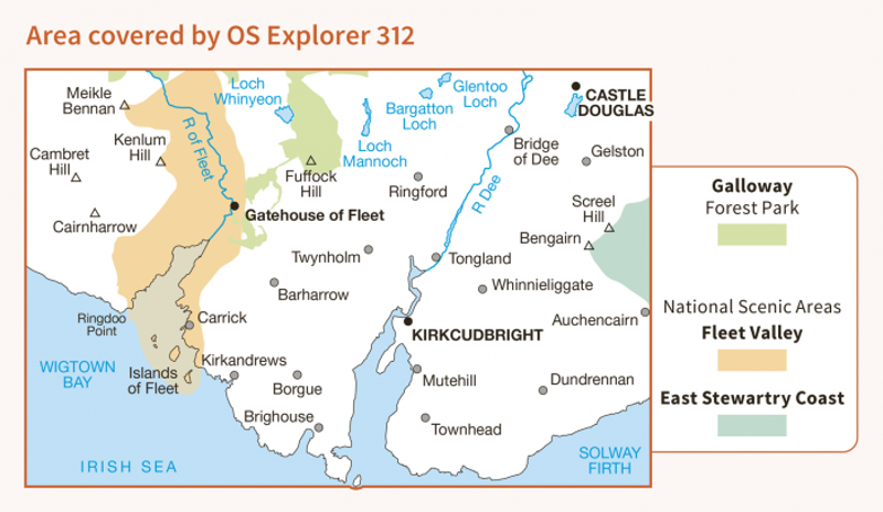 OS Explorer Map 312 - Kirkcudbright and Castle Douglas-1
